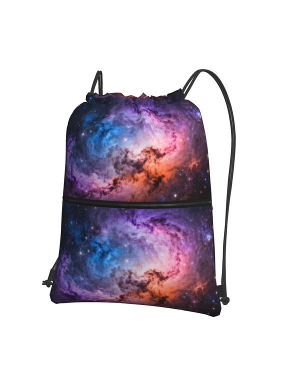 Nebula Drawstring Backpack Water Resistant String Bag Sports Sackpack Gym Sack For Men Women