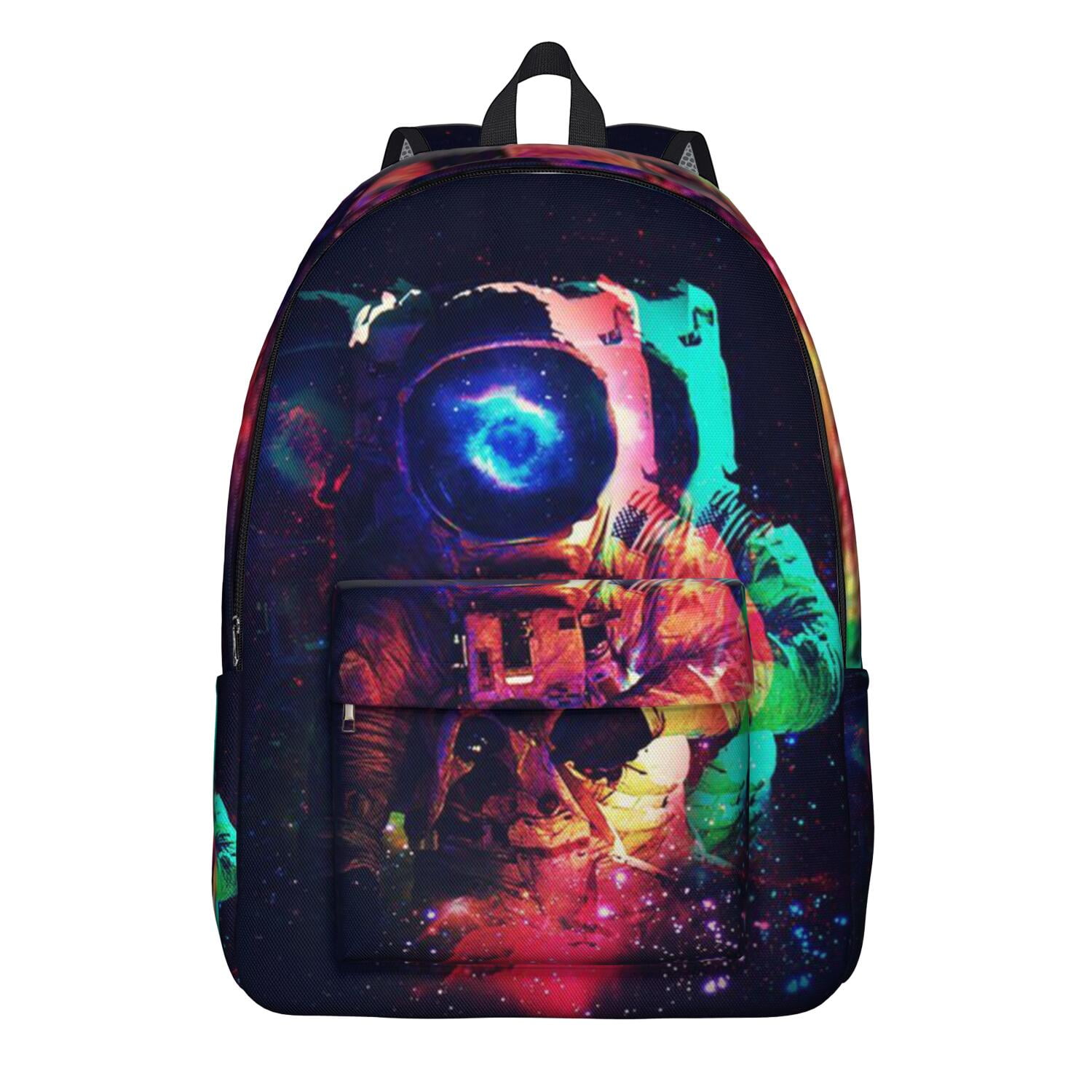 Nebula Galaxy Backpack, Rocket Astronaut Moon and Stars Print Daypack ...