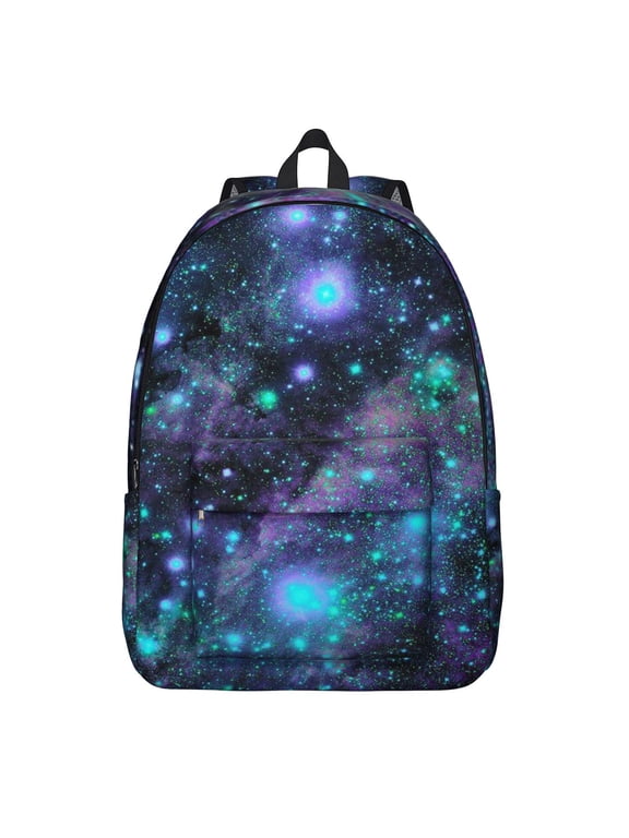 Nebula Galaxy Backpack - Celestial Waterproof College Backpack for Space Geeks, Spacious Laptop Bag with Starry Night Design & Reinforced Zippers