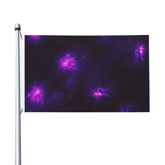 Nebula Galaxy Purple Flag Double Sided Printed 3x5 Ft Flag Banner Suitable For Yard Outdoor Party Decorative