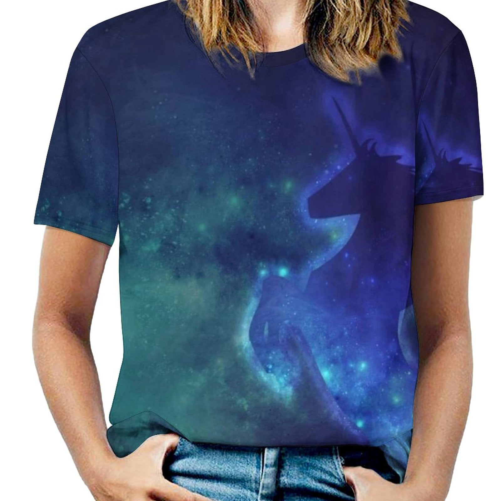 Sportbull Galaxy T-Shirt For Men - 3D Printed Nebula Design, Relaxed Fit Short Sleeve Tee - View #10