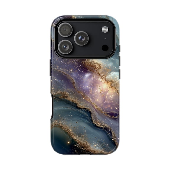 Nebula Marble Vibrant Purple Aqua Blue Fluid Art Phone Case 17 16 15 14 13 12 11 Pro Max
