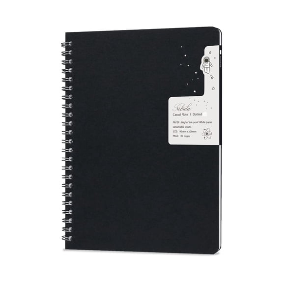Nebula Note Casual by Colorverse - Black - 5.7inch x 8.2inch Soft Cover Notebook - 120 Pages (90gm2), Dotted, NN-CASUAL-BLACK-D