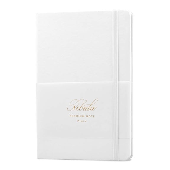 Nebula Note Premium by Colorverse - Snow White - 8.3" x 5.5" Hardcover Notebook - 192 Pages (90g/m2), Plain (Blank)