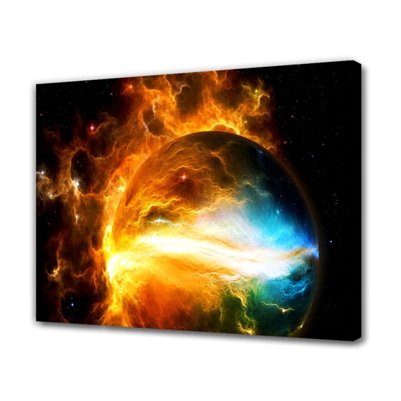 Nebula Outer Planet Science Space Stars Canvas Poster Bedroom Decor Sports Landscape Office Room Decor Gift,Frame-style,24x36inch(60x90cm)