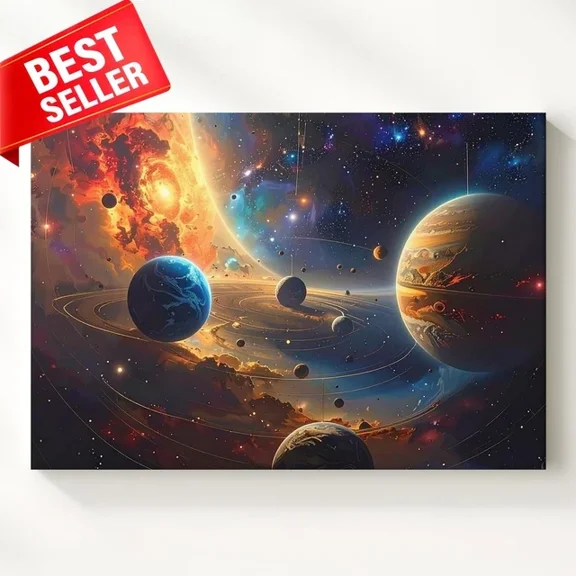 Nebula Planets Nebulae Wall Art Deep Space Scene Featuring Multiple Art
