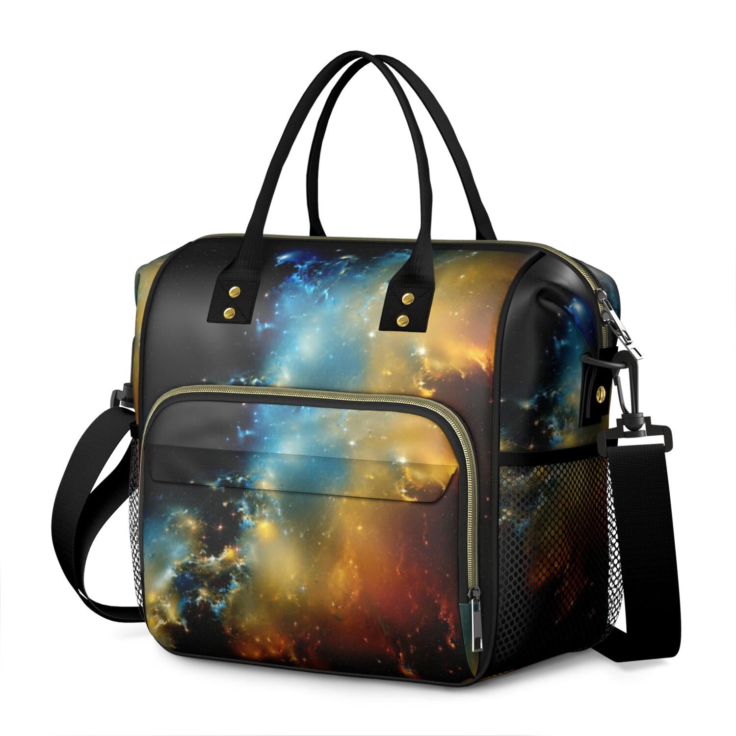 Nebula Print Thermal Lunch Tote - Large Leakproof Insulated Bag with Reinforced Handles for Daily Use