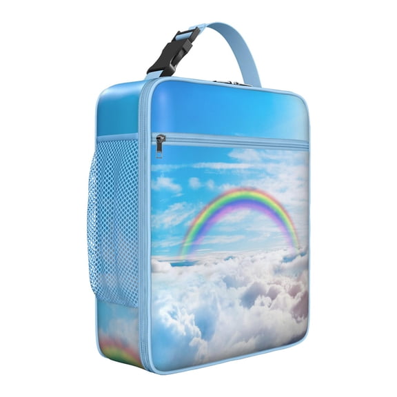 Nebula Rocket Space Lunch Box for Commuters, Insulated Cooler Tote - Leakproof Galaxy Design Lunch Bag with Planet Orbits
