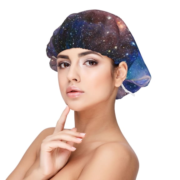 Nebula Sleep Cap Satin Bonnet Sleeping Hat Soft Elastic Night Hair Cover For Women