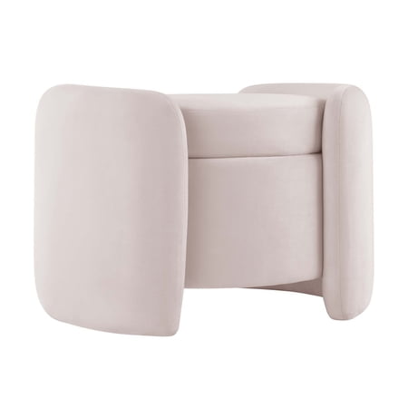 Nebula Upholstered Performance Velvet Ottoman Pink