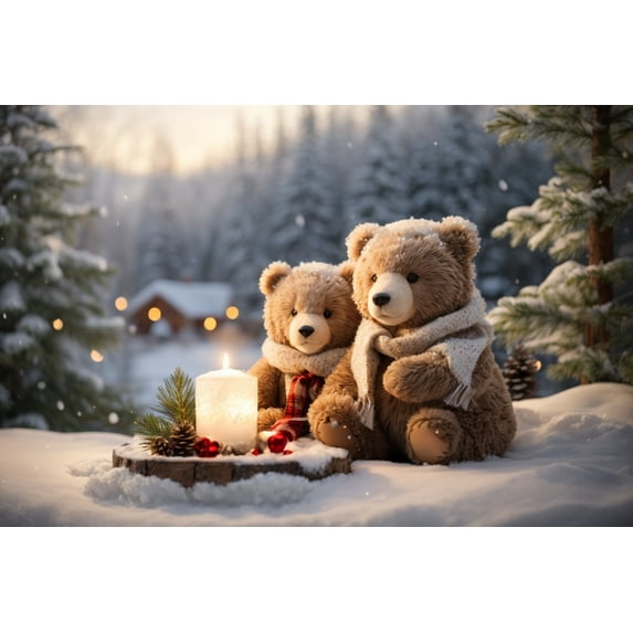 Nebula Voyager, Furry Friends' Winter Glow, Teddy Bears Embrace Peace and Love, Harmonic Boxed Holiday Cards (Christmas Cards, Greeting Cards)