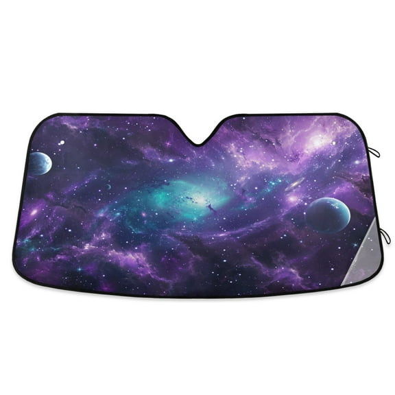 Nebula and Planet Car Windshield Sun Shade Foldable Car Front Window Visor Heat and UV Protection 53x23.5