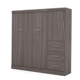 thumbnail image 1 of Nebula by Bestar 84" Full Wall Bed Kit with Storage and a Door and 3-Drawer Set in Bark Gray, 1 of 3