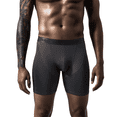 thumbnail image 1 of Men's Sports Underpants Dual-side Mesh Extended length Slim Fit, Color Gray, 2-Pack, Size L, 1 of 3