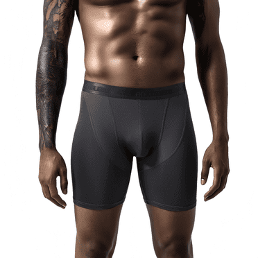 NebulaNest Men's Sports Underpants Dual-side Mesh Extended length Slim Fit, Color Gray, 2-Pack, Size XL