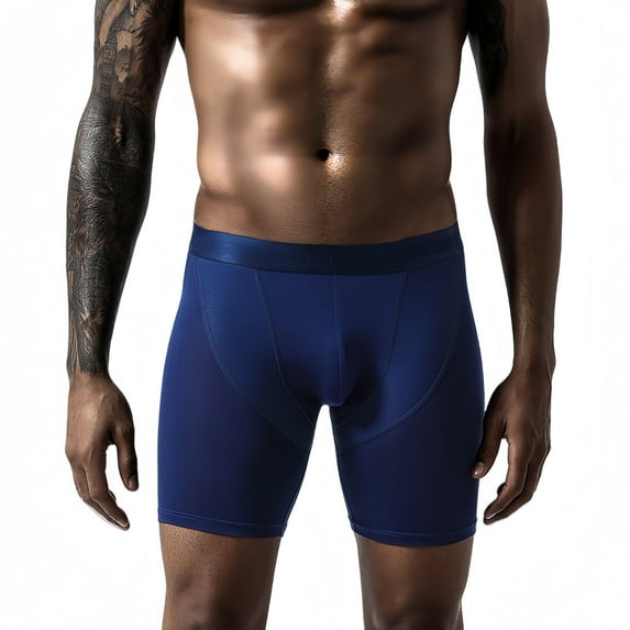Men's Sports Underpants Dual-side Mesh Extended length Slim Fit, Color Royal Blue, 2-Pack, Size 4XL
