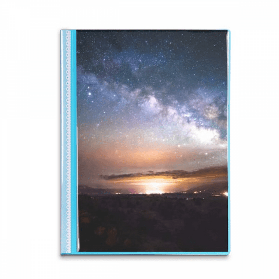 Nebulae Galaxy Dark Night Sky Book Sheet Protectors Portfolio Binder Folder