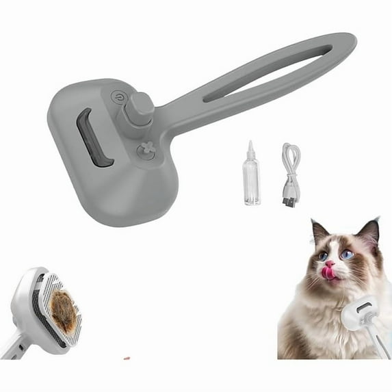 Nebwoak 3 in 1 Rechargeable Pet Steam Brush - Dog & Cat Deshedding Tool for All Hair Types, Wireless Grooming Brush with Refillable Tank, USB Charged