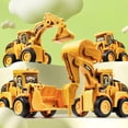 thumbnail image 1 of Nebwoak 4-Pack Push and Go Construction Toys for Tod-dlers, Safe ABS Simulation Engineering Trucks, Ki-ds' Press-to-Slide Play Vehicles, 1 of 6