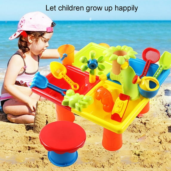Nebwoak 4-in-1 Sand & Water Table for Toddlers - 25-Piece Activity Play Table - Ideal for Beach,Garden,& Indoor Sensory Play