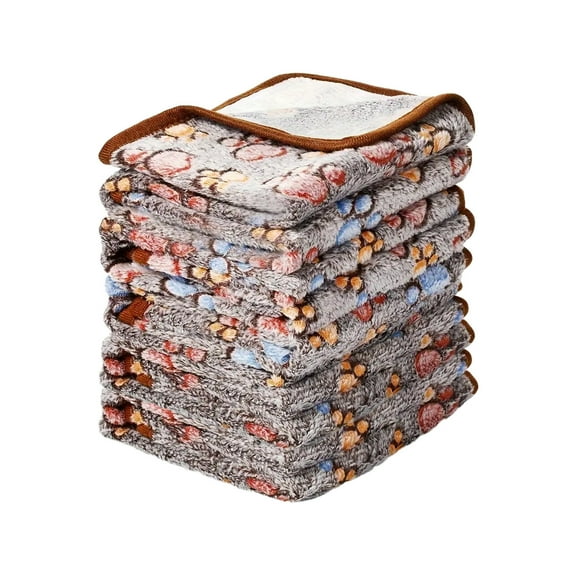 5 Pack Self Warming Pet Blanket - Soft Fluffy Washable Cat Dog Blankets, Noiseless Thermal Mats for Crate, Bed, Couch - Ideal for Puppies, Kittens, Small Pets