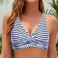 thumbnail image 1 of EWASWON Blue Striped Plus Size Bikini Set, Cross-Back Adjustable Straps and 4-Way Stretch,Blue,Size M, 1 of 4