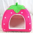 thumbnail image 1 of Cat Bed Winter indoor House House Padded House Folding Yurt Strawberry Tent, 1 of 2