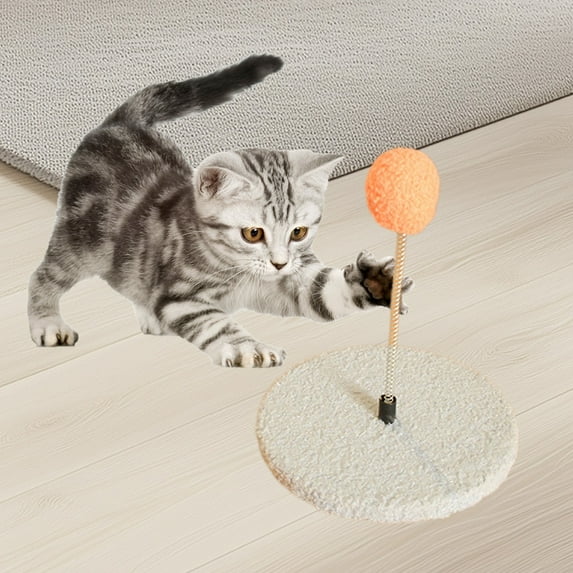 Nebwoak Cat Creeper,Teaser Cat Stick,Bite-Resistant Spring Ball Toys,Wood