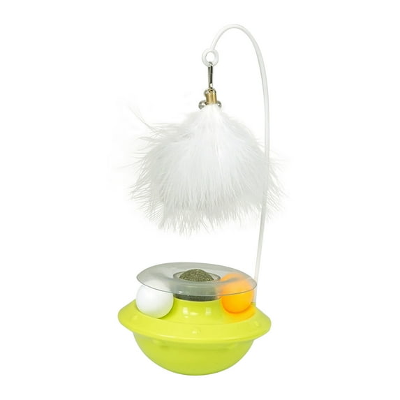 Nebwoak Cat Interactive Tumbler Toy - Wobble Toy with Catnip, Teaser Wand & Bells - Pet-Safe for Indoor Cats/Kittens