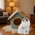 thumbnail image 1 of Nebwoak Cozy Cat Cave Bed House - Washable Indoor Cat Bed for Small Medium Pet Cats or Dogs,Winter Warm Plush Enclosed Cat Hideaway,Self Warming Calming Pet Tent Nest for Four Seasons, 1 of 7