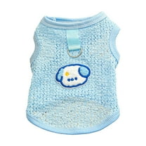 Nebwoak Cute Lace Up Pet Vest - Breathable Short Sleeve Dog Cat Shirt, Nylon Stretchy Clothes for Small Medium Pets, Teddy Dog Summer Outfit for Parties Birthdays