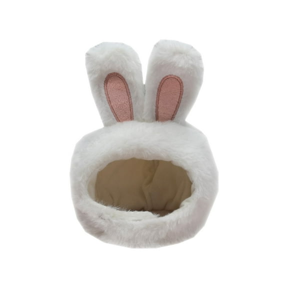 Nebwoak Cute Pet Hat for Small Dogs & Cats - Bear Ear Design, Warm Polyester, Adorable Headwear for Dress Up, Cosplay, Photoshoots - White