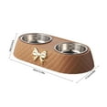 thumbnail image 1 of Nebwoak Double Pet Bowls Stainless Steel - Dog & Cat Food Water Bowls with Non-Slip Mat, Bow Decor Stand - Small to Medium Pets Feeding Set, Dishwasher Safe, 1 of 7