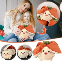 Nebwoak Easter Stuffed Cute Bunny Turn into Fruit Doll Carrot Strawberry Cute Bunny Doll Toy