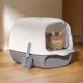 thumbnail image 1 of Extra Large Enclosed Cat Litter Box with Scoop - Odor Control, Splash-Proof, Observation Window, Non-Slip Bottom, Easy to Clean Gray Plastic, 1 of 6