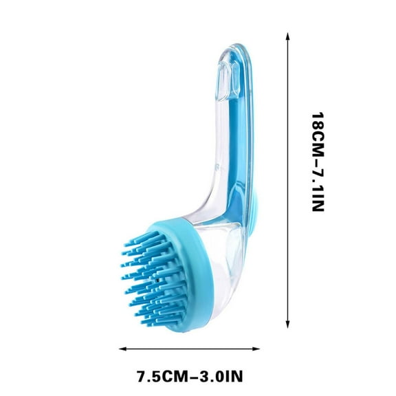 Nebwoak Long Handle Shampoo Brush, Liquid Dispensing Scalp Massager - Wet Dry Use, Easy Clean, for Human & Pet Bath, Shower Scalp Care Tool