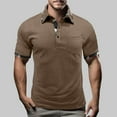 thumbnail image 1 of EWASWON Men's Casual Short Sleeve Pocket T-Shirts, Soft Cotton Crew Neck Tees for Everyday Comfort,Khaki,Size M, 1 of 8