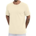 thumbnail image 1 of EWASWON Men's Classic Cotton Crew Neck T-Shirts - Multipack Casual Summer Basic Tees, Soft Round Neck Short Sleeve Shirts for Gym, Workout & Daily Wear,Beige,Size 3XL, 1 of 3