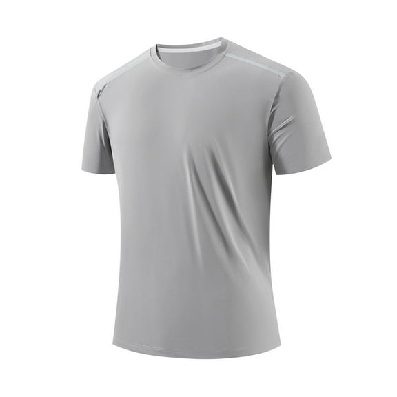 EWASWON Men's Quick-Dry Crew Neck T-Shirts Pack - Basic Casual & Gym Tees for Summer,Gray,Size 5XL