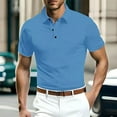 thumbnail image 1 of EWASWON Men's Short Sleeve Polo Shirts, Breathable Cotton Casual Summer T-Shirts, Wrinkle-Resistant & Multipack Options,Blue,Size XL, 1 of 4