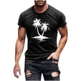 thumbnail image 1 of EWASWON Men's Slim Fit Graphic T-Shirt for Summer Casual & Beach Vacation - Soft Cotton Crew Neck Short Sleeve Tees,Black,Size L, 1 of 5