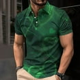 thumbnail image 1 of EWASWON Men's Slim Fit Polo Shirt Short Sleeve Emerald Green Abstract Graphic Summer T-Shirt,Multicolor,Size L, 1 of 5