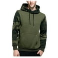 Nebwoak Mens Camo Fleece Lined Hoodies Warm Long Sleeve Pullover