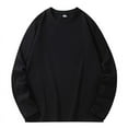 thumbnail image 1 of Nebwoak Mens Cotton T Shirts- Casual Crewneck Soft Lightweight Long Sleeve Shirts Black Size 5XL, 1 of 6