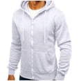 thumbnail image 1 of Nebwoak Mens Hoodie Jackets with Zipper- Long Sleeve Lightweight Casual Quick-Dry Track Jacket White Size L, 1 of 6