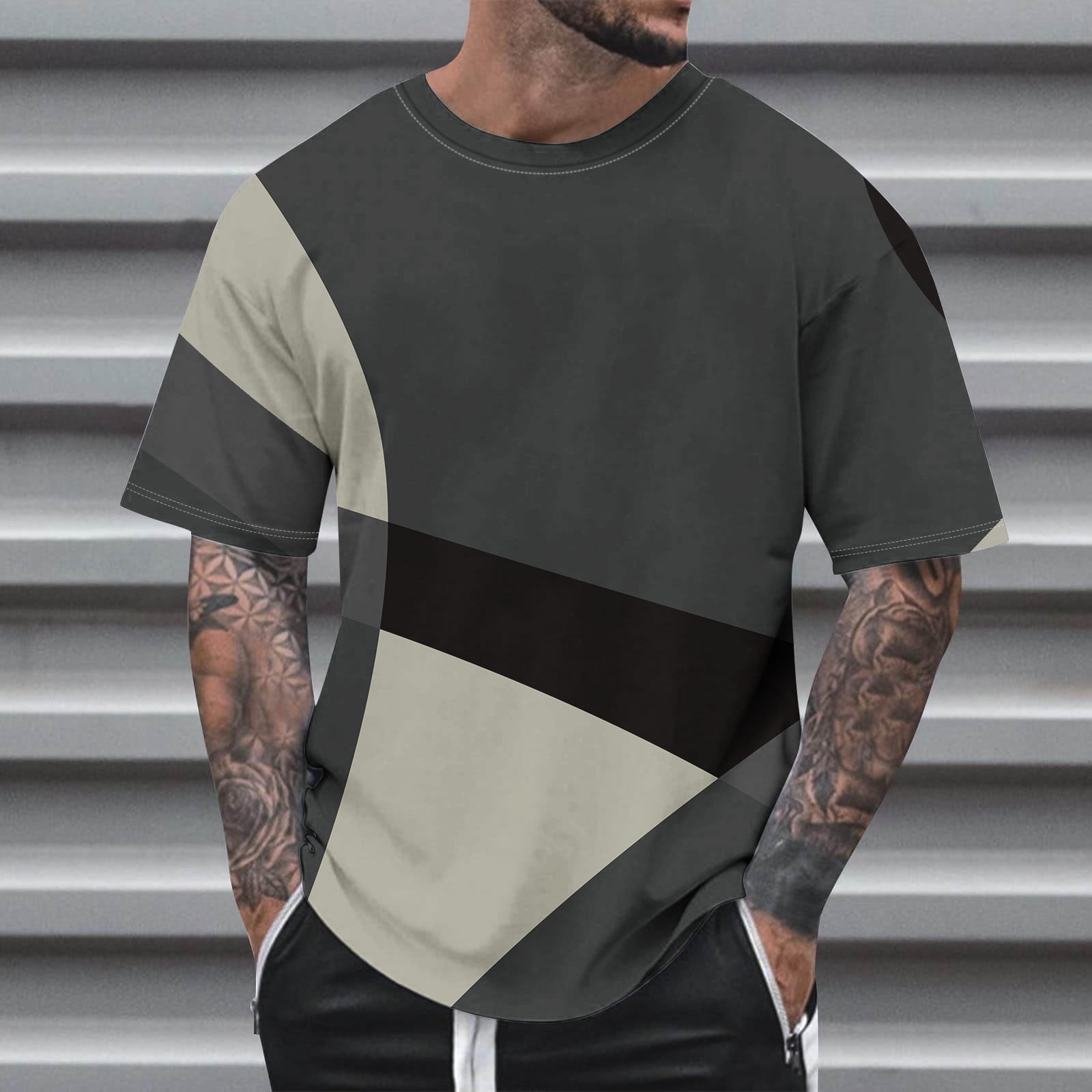 Nebwoak Mens Oversized T Shirts- Casual Fashion Short Sleeve