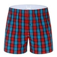 thumbnail image 1 of Nebwoak Mens Pajamas Shorts- Casual Cotton Soft Plaid Shorts Mens Loungewear Blue Size 3XL, 1 of 2
