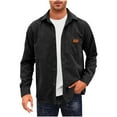 thumbnail image 1 of Nebwoak Mens Shirt Jackets Corduroy- Casual with Snaps Long Sleeve Lightweight Outwear with Pockets Black Size M, 1 of 5
