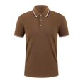 thumbnail image 1 of Nebwoak Mens Slim Fit Polo Shirts- Summer Short Sleeve Fashion Casual T Shirts Coffee Size 3XL, 1 of 1