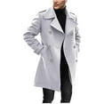 thumbnail image 1 of Nebwoak Mens Trench Coats- Button Up Casual Formal Winter Wool Jacket Gray Size 2XL, 1 of 5